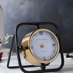 Decor de Maison Gold-Toned & Black Contemporary Table Clock-picture-13