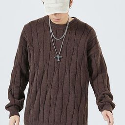 StyleCast x Revolte Men Cable Knit Longline Pullover-image-31