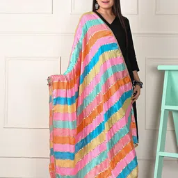 Apratim Striped Gotta Patti Pure Silk Dupatta-picture-12