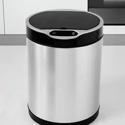 The Better Home Black & Silver-Toned Stainless Steel Smart Sensor Dustbin 8L-3