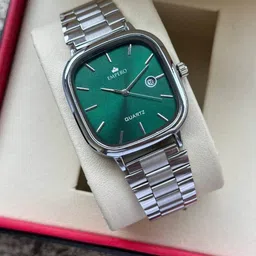 EMPERO Men Brass Printed Dial & Stainless Steel Straps Analogue Watch EAB222 Olive Green Dial Date-picture-14