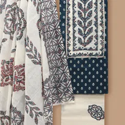 SALWAR STUDIO Ethnic Motifs Printed Pure Cotton Unstitched Dress Material-image-54