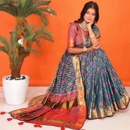 jayant creation Blue Silk Blend Patola Sarees-picture-27