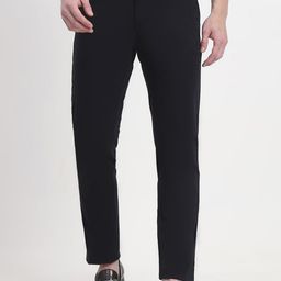 JADE BLUE Men Slim Fit Cotton Stretch Formal Trousers-image-82