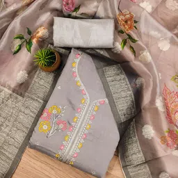 SAINOOR Embroidered Pure Silk Unstitched Dress Material-image-49