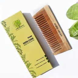 Enable Nature Brown Neem Wood Detangle Comb-57