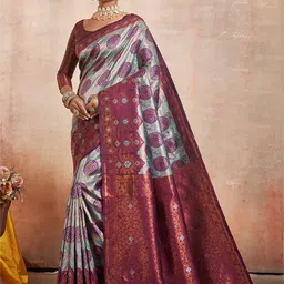 Areca Designer Woven Design Zari Pure Silk Banarasi Saree-image-99