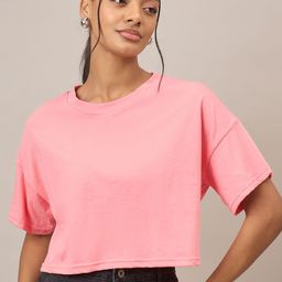 R.Code by The Roadster Life Co. Women Drop-Shoulder Sleeves T-shirt-picture-0