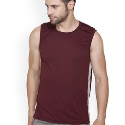 Colors and Blends Men Round Neck Sleeveless Innerwear VestsGVA-01-Wine-M-image-94