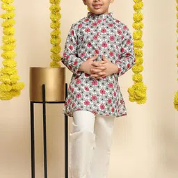 Cutiekins Boys Floral Printed Regular Kurta with Pyjamas-18