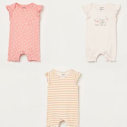 Juniors by Lifestyle Infant Girls Pack Of 3 Printed Pure Cotton Rompers-picture-48