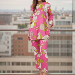 BAESD Women Floral Printed Regular Kurta with Palazzos-58