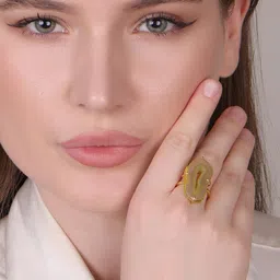 Dua Yellow Brass Finger Ring-15