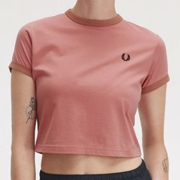 Fred Perry Women Solid Cotton Slim Fit Crop T-shirt-image-77