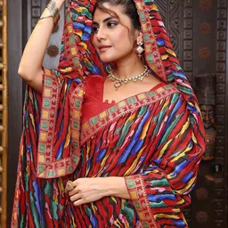 KALINI Leheriya Printed Pure Georgette Saree-picture-15