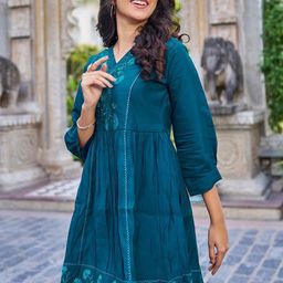 Flossy Embroidered Fit & Flare Dress-image-44