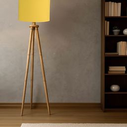 Devansh Brown & Yellow Wooden Floor Lamp-picture-38