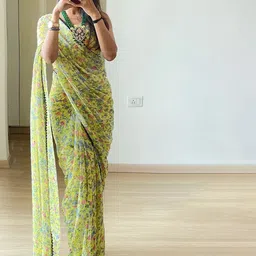 Moda Rapido Floral Pure Georgette Saree-image-15