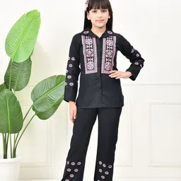 BAESD Girls Embroidered Long Sleeves Pure Cotton Shirt With Trousers-picture-47
