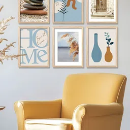 Kotart Brown 6 Piece Wooden Abstract Wall Art-image-98