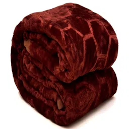 tundwal's Brown Geometric Mink Heavy Winter Double Bed Blanket-image-74