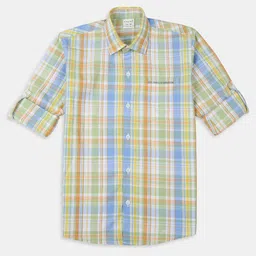 CAVIO Boys Comfort Relaxed Fit Tartan Checked Opaque Cotton Casual Shirt-image-68