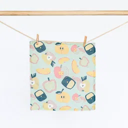 cocoon care Sea Green & Yellow Print Bamboo Cotton Face Towel-image-93