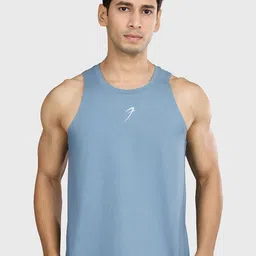 FUAARK Ultra Light Weight & Stretchable Tank Vest Pulse Running Tank Light Blue-S-25