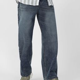 Urbano Fashion Men Loose Relaxed Fit Heavy Fade Jeans-image-24