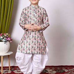 Cae Boys Embroidered Regular Sequinned Dupion Silk Kurta with Patiala-58