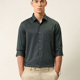 Arrow Men Slim Fit Micro Ditsy Printed Spread Collar Pure Cotton Formal Shirt-picture-34