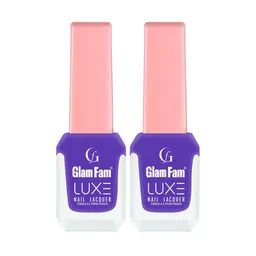 GlamFam Luxe Set Of 2 Glossy Finish Nail Lacquer - 12 ml Each - Dark Lavender 50-34