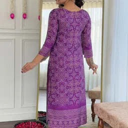 KALINI Bandhani Printed Keyhole Neck Mirror Work Kurta With Trousers & Dupatta image 2