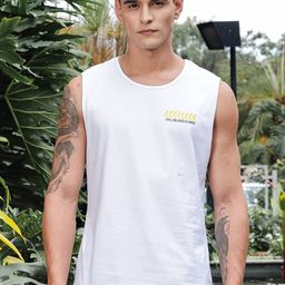 ONE SKY Printed Round Neck Gym Vests SM25-21 WHITE-image-76