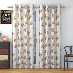 Galaxy Home Decor Gold-Toned Set of 2 Floral Window Curtain-image-89