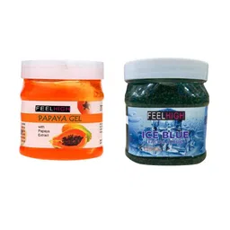 FEELHIGH Combo Of Papaya Face Gel & Ice Blue Facial Scrub - 500ml Each-58
