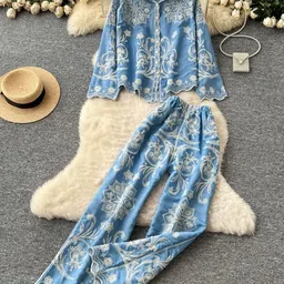 Alamode By Akanksha Blue Giselle Summer Coord Set-picture-23