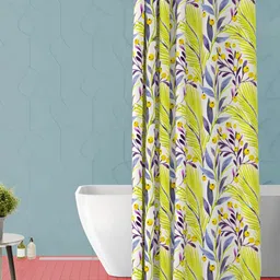 ArtzFolio Yellow Printed Waterproof Shower Curtain-image-49