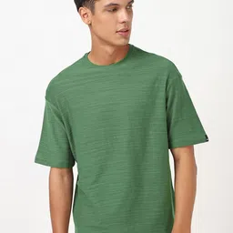 Bewakoof AIR Men Solid Round Neck Cotton Oversized T-shirt-image-17