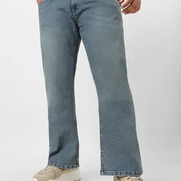 Urbano Plus Men Bootcut Light Fade Stretchable Jeans-image-8
