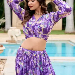 Kaizen TEXO FAB Printed Semi-Stitched Lehenga & Unstitched image 5