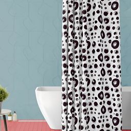 ArtzFolio White & Black Printed Waterproof Shower Curtain-image-104