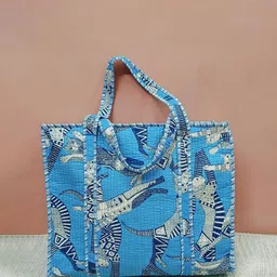 Gulaab Jaipur Animal Printed Cotton Tote Bag-56