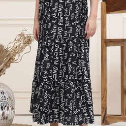 Valles365 by S.C. Printed A-Line Maxi Skirt-image-57