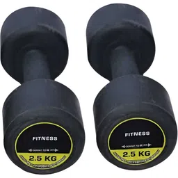 HackerX 2-Pcs Rubber Dumbbells - 2.5 kg Each image 1