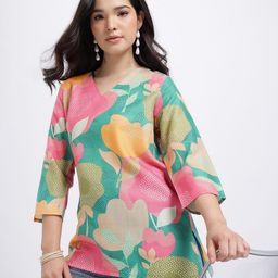 Anouk Rustic Floral Print Short Kurti-picture-42