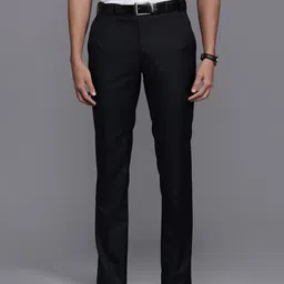 Raymond Men Checked Slim Fit Formal Trousers-image-94
