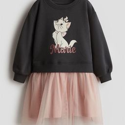 H&M Printed Tulle-Skirt Sweatshirt Dress-image-113
