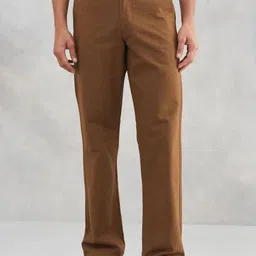 Fabindia Men Solid Straight Fit Mid-Rise Casual Chinos-image-78