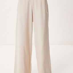 Happiness istanbul Women Wide Leg High-Rise Pure Cotton Trousers-picture-2